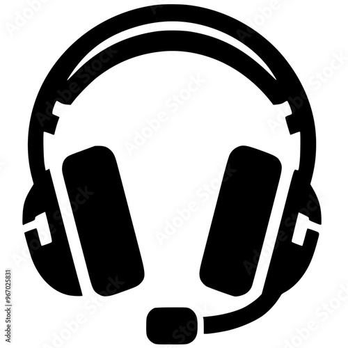 Silhouette of a gaming headset