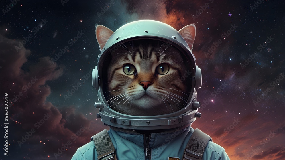 A cartoonish cat astronaut, floating gracefully through a pastel-colored galaxy, with a touch of spookiness in the form of a ghostly moon and eerie textures. This visually stunning artwork is sure to A cartoonish cat astronaut, floating gracefully through a pastel-colored galaxy, with a touch of spookiness in the form of a ghostly moon and eerie textures. This visually stunning artwork is sure to