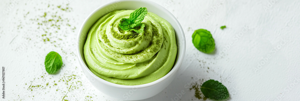 Obraz premium Cream mousse with matcha, avocado 