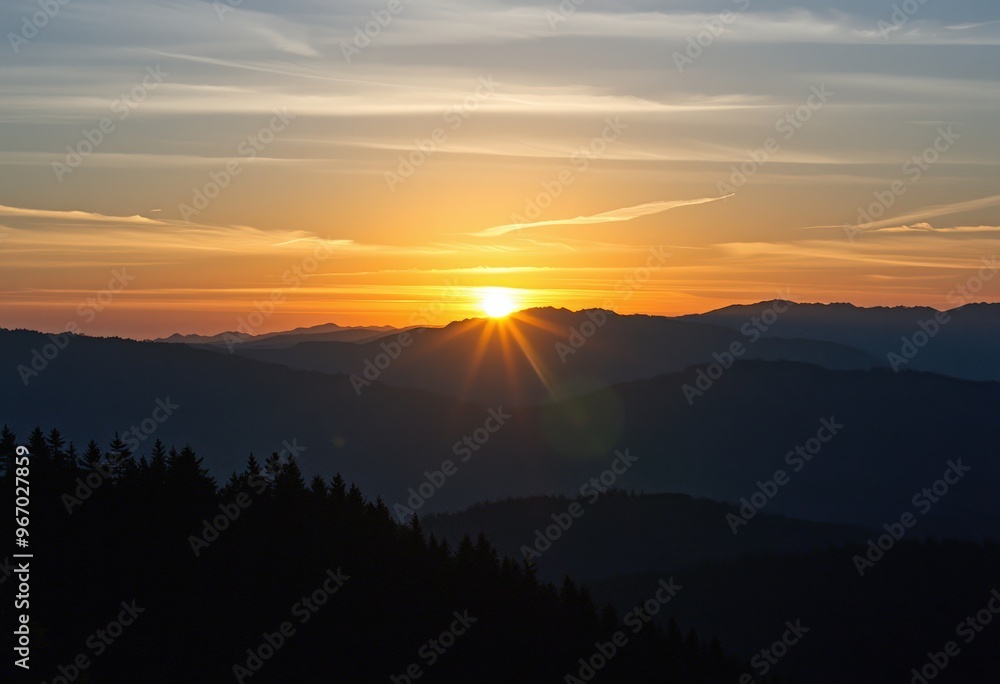Obraz premium sunset over the mountains