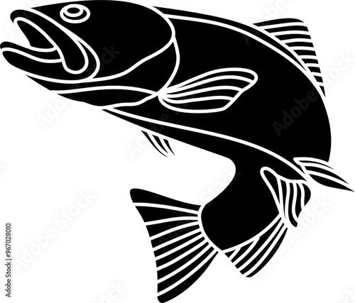 Trou fish illustration vector