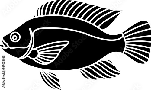 Tilapia fish illustration vector