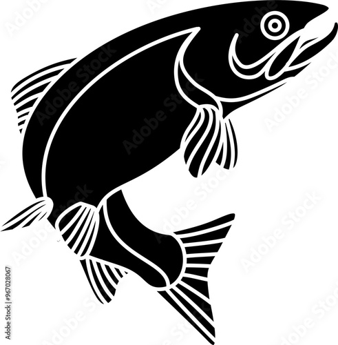Salmon fish illustration vector