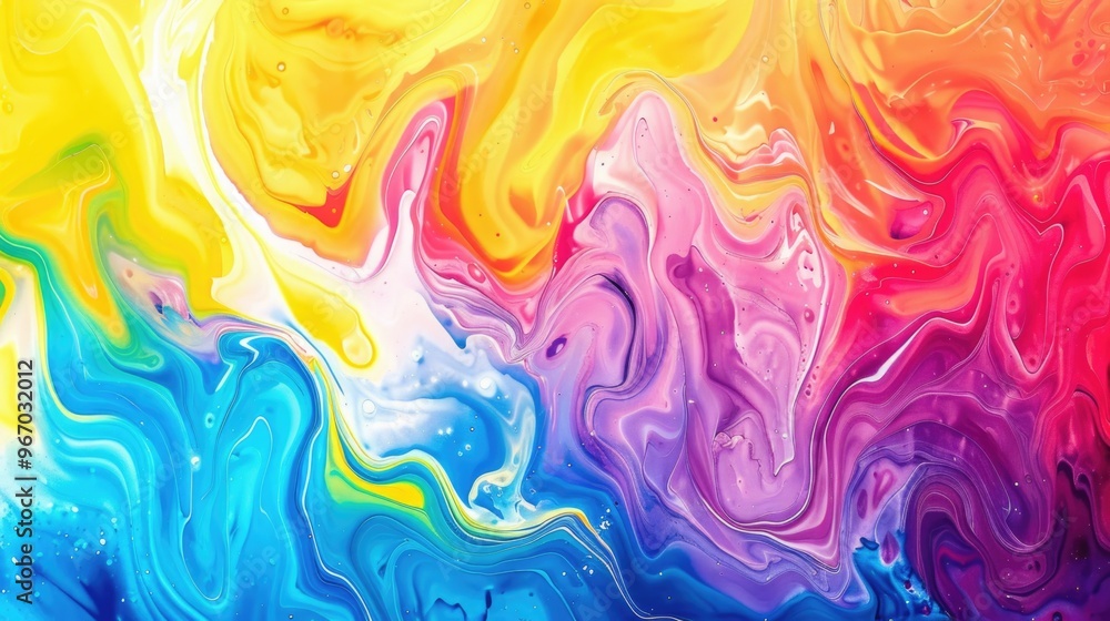 Abstract marbled acrylic paint waves with bold colors and rainbow swirls for backgrounds and wallpapers Abstract marbled acrylic paint waves with bold colors and rainbow swirls for backgrounds and wallpapers