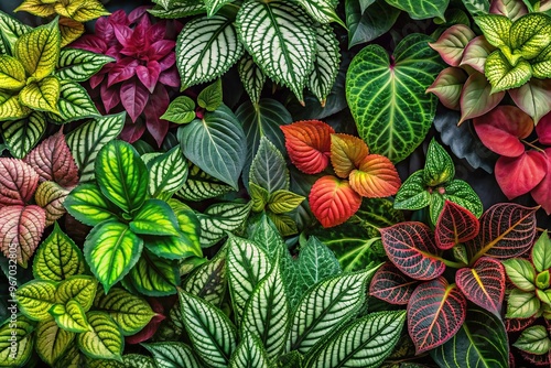 Wallpaper Mural Unique ornamental plants with leaves and flowers High Angle Torontodigital.ca