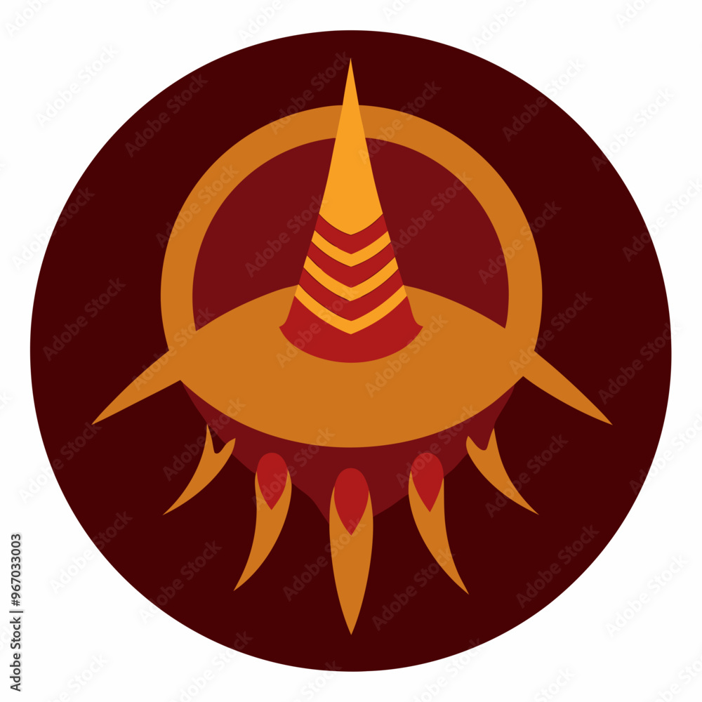 A round tile with a magical hat and claw summer A round tile with a magical hat and claw summer