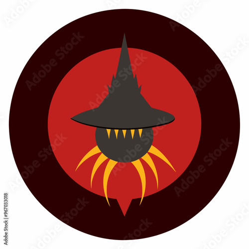 A round tile with a magical hat and claw summer