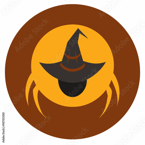 A round tile with a magical hat and claw summer