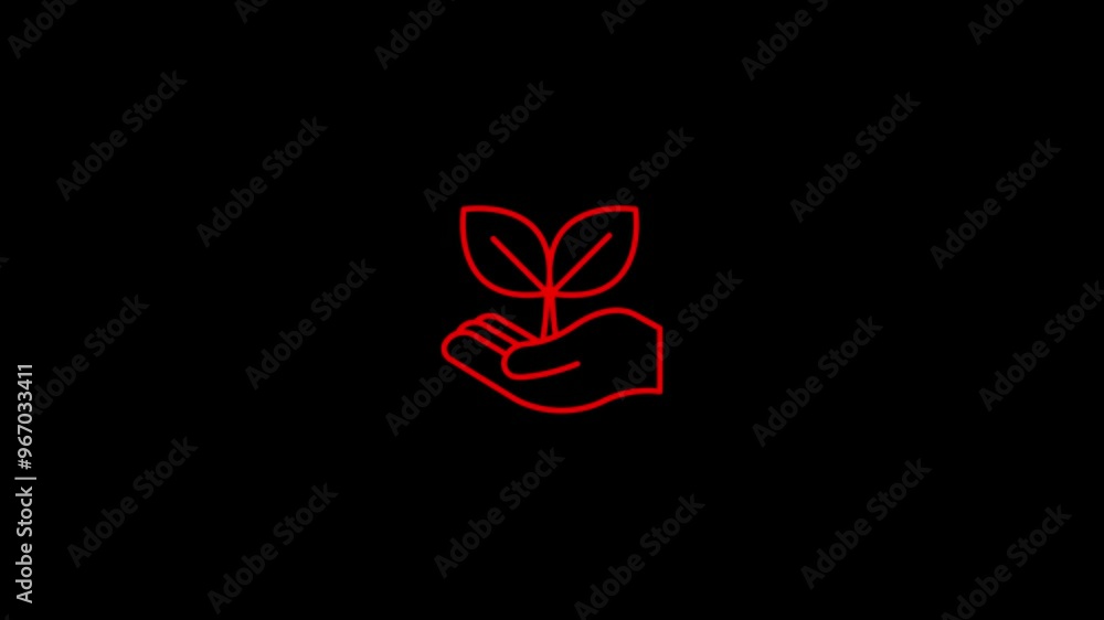 Nature care icon. Restoration of wild flora. Plants cultivation program. Gardening industry. Silhouette symbol on white space.