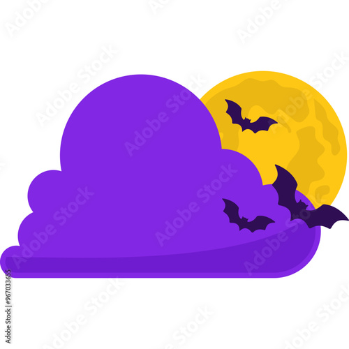Halloween Moon and Cloud