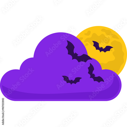 Halloween Moon and Cloud