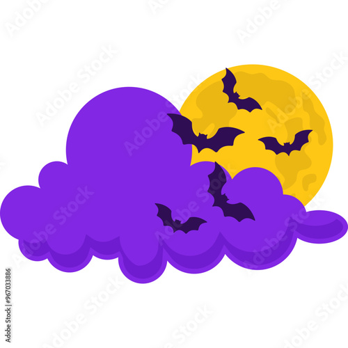 Halloween Moon and Cloud