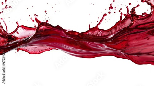 Delicious red wine splash isolated on a white background.