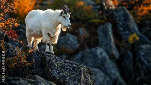 Mountain Goat On A Rocky Ledge