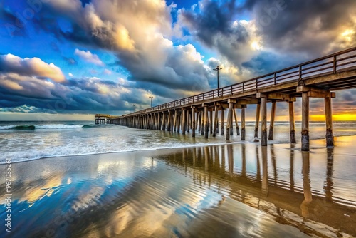Wallpaper Mural Ventura Pier near downtown Ventura on a cloudy afternoon Worm's Eye View Torontodigital.ca