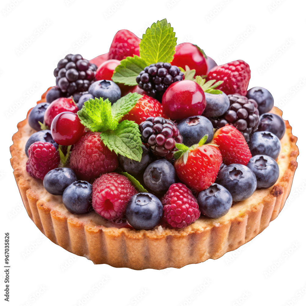 Tart with berries isolated on transparent background Tart with berries isolated on transparent background