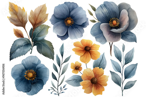 Wallpaper Mural Colorful flowers wallpaper, 3D rendering, 3D illustration. Torontodigital.ca