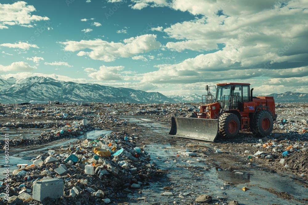 Waste landfill illustration created with Generative AI