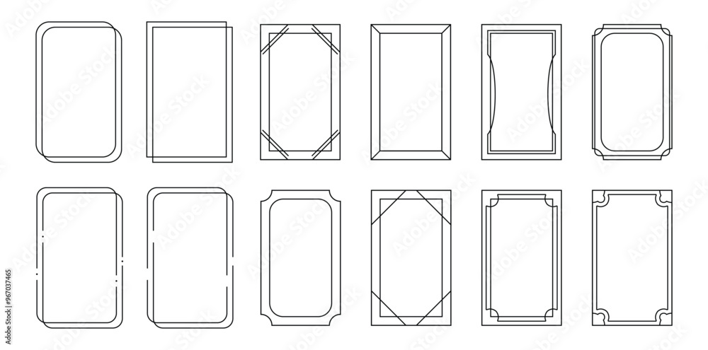 border frame of thin line decoration frame set with geometric shape set border frame of thin line decoration frame set with geometric shape set