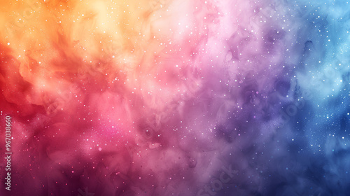 A colorful background with a lot of stars and a purple cloud