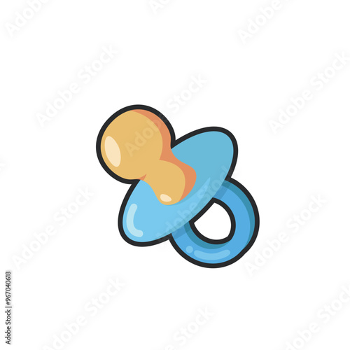 rubber nipple in outline flat vector design.