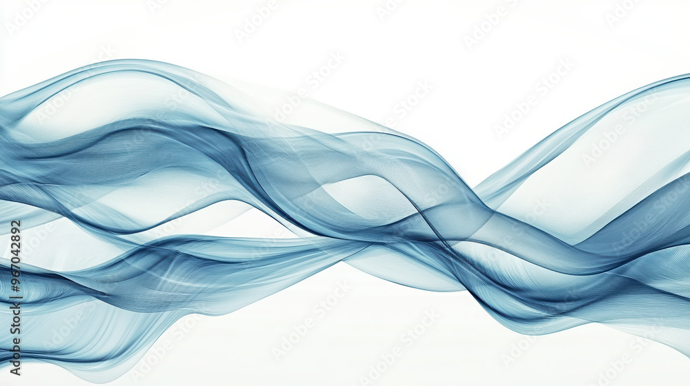 Naklejka premium Abstract wave patterns on white background wavy blue 