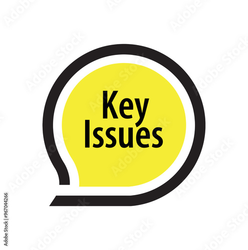 Key Issues sign on white background	