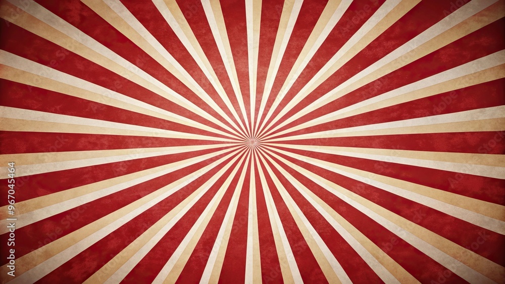 Fototapeta premium Vintage sunburst red and white retro background close-up