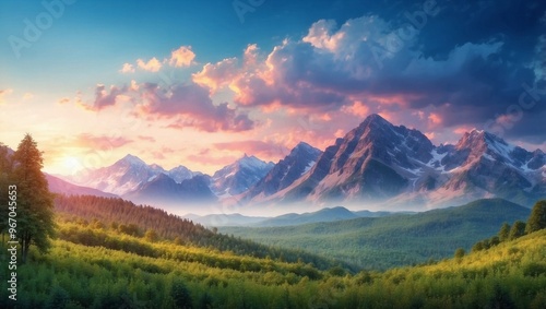 sunrise in the mountains