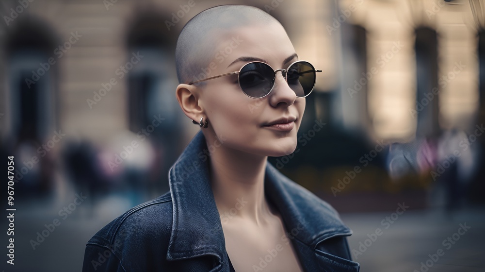 Bald proud stylish girl Bald proud stylish girl