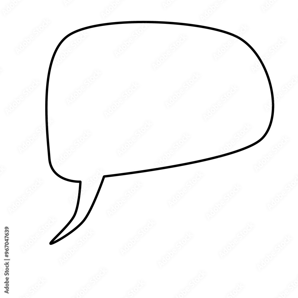 Naklejka premium Doodle chat bubble square abstract frame transparent on transparent background that can be use for background, ppt, social media, sticker, scrapbook and e.t.c with black color 