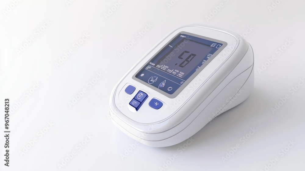 White Digital Blood Pressure Monitor with Display and Buttons White Digital Blood Pressure Monitor with Display and Buttons