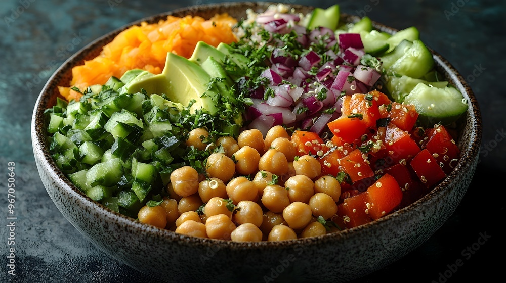Vibrant and Nutritious Buddha Bowl with Fresh Quinoa Avocado and Colorful Vegetables Vibrant and Nutritious Buddha Bowl with Fresh Quinoa Avocado and Colorful Vegetables