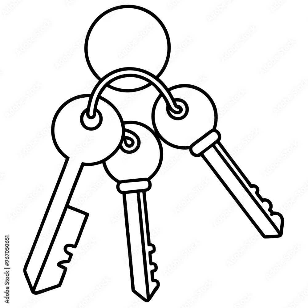 keys outline coloring book page line art illustration digital drawing keys outline coloring book page line art illustration digital drawing