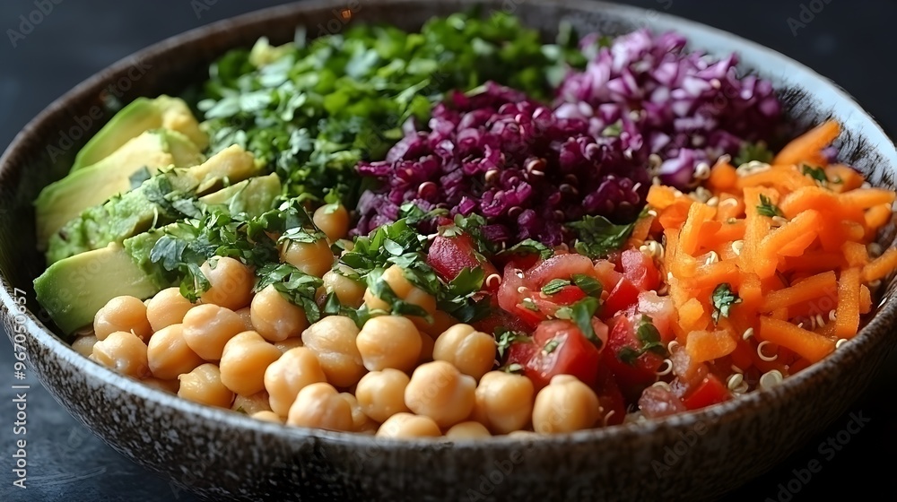 Vibrant Buddha Bowl with Quinoa Avocado and Colorful Vegetables Vibrant Buddha Bowl with Quinoa Avocado and Colorful Vegetables