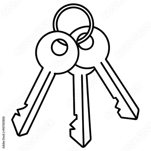 keys outline coloring book page line art illustration digital drawing