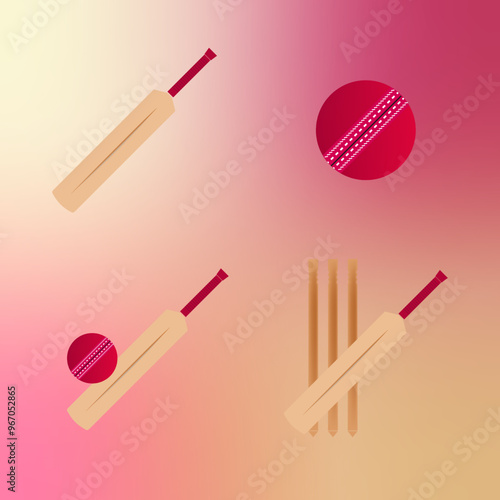 Cricket icon set