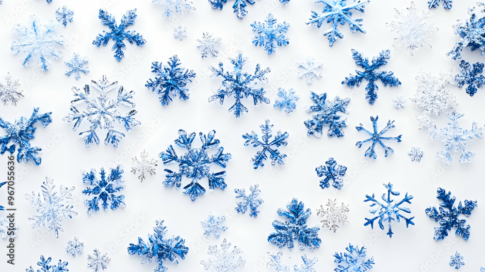 White background with snowflakes White background with snowflakes