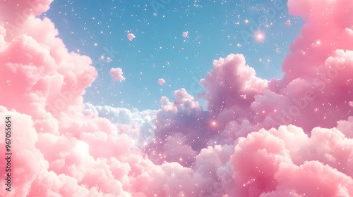 
pink clouds and blue sky