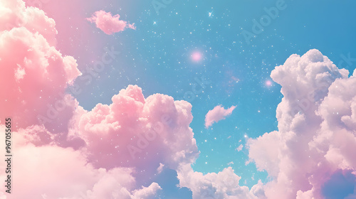 pink clouds and blue sky