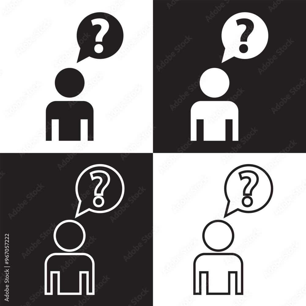 Question icons set. Vector in modern thin line style of trouble related icons. problem, ask, confusion, and more. Pictograms and infographics for mobile apps. Vector illustration. EPS 10 Question icons set. Vector in modern thin line style of trouble related icons. problem, ask, confusion, and more. Pictograms and infographics for mobile apps. Vector illustration. EPS 10