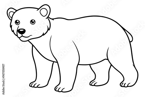 Bear Cub silhouette vector illustration