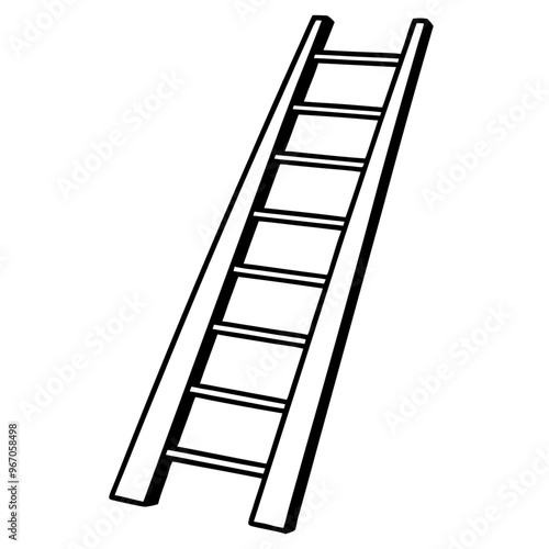 ladder outline coloring book page line art illustration digital drawing