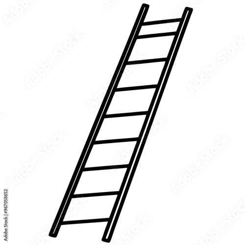 ladder outline coloring book page line art illustration digital drawing