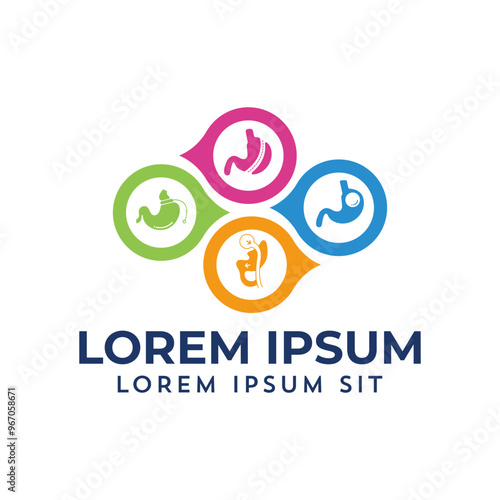 Adjustable Gastric Band, Roux-en-Y Gastric Bypass, Gastric Balloon, Laparoscopic Sleeve Gastrectomy, Weight Loss Surgery vector Illustration logo icon