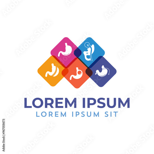 Adjustable Gastric Band, Roux-en-Y Gastric Bypass, Gastric Balloon, Laparoscopic Sleeve Gastrectomy, Weight Loss Surgery vector Illustration logo icon