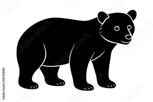 Bear Cub silhouette vector illustration