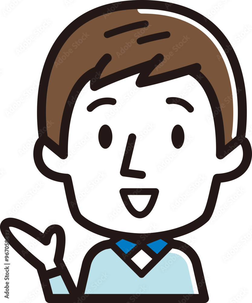 男性の表情アイコン　笑顔