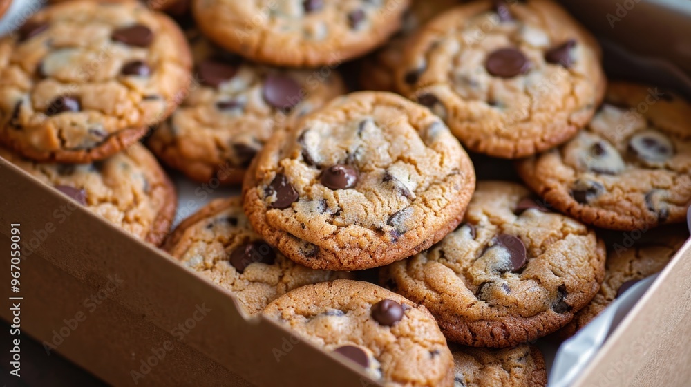 Chocolate Chip Cookies: Crispy cookies with semi-sweet chocolate chips. Enjoy them with a glass of milk for a perfect, sweet indulgence.
Chocolate Chip Cookies: Crispy cookies with semi-sweet chocolate chips. Enjoy them with a glass of milk for a perfect, sweet indulgence.