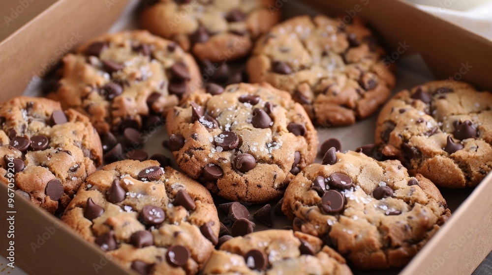 Chocolate Chip Cookies: Crunchy cookies filled with semi-sweet chocolate chips, perfect for enjoying with a glass of milk or as a sweet snack.
Chocolate Chip Cookies: Crunchy cookies filled with semi-sweet chocolate chips, perfect for enjoying with a glass of milk or as a sweet snack.
